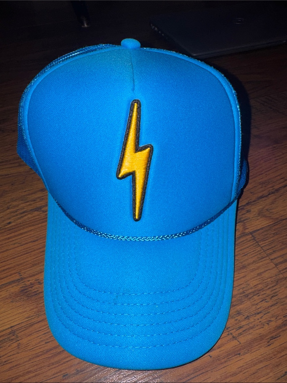Blue Lightning Bolt Trucker Cap